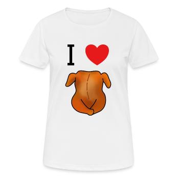 Poulet rôtie amour pour les fans de poulet rôtie - T-shirt respirant Femme - blanc - Devant - AI Model Female 172 dark (172cm)