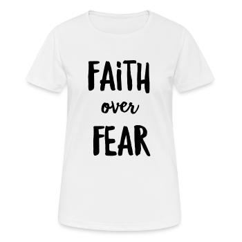 Faith Over Fear - Women's Breathable T-Shirt - white - Front - AI Model Female 172 dark (172cm)