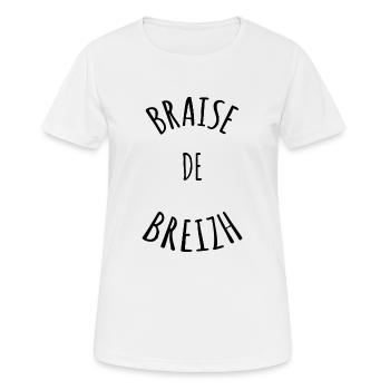 Tshirt breton breizh , tshirt humoristique breizh - T-shirt respirant Femme - blanc - Devant - AI Model Female 172 dark (172cm)