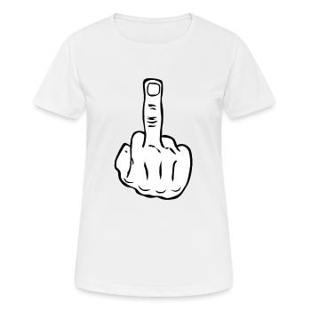 fuck finger major honor - Women's Breathable T-Shirt - white - Front - AI Model Female 172 dark (172cm)