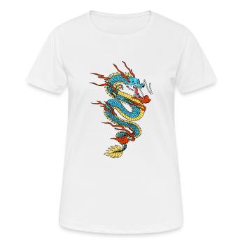Chinesischer Drache - Frauen T-Shirt atmungsaktiv - Weiß - Vorne - AI Model Female 172 dark (172cm)