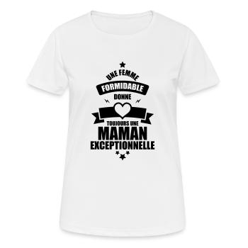 une femme formidable donne une maman - T-shirt respirant Femme - blanc - Devant - AI Model Female 172 dark (172cm)