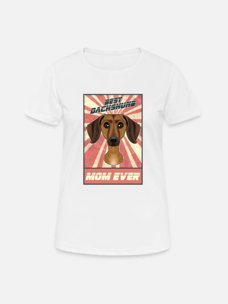 Meilleure maman teckel de tous les temps J’ai viennois amoureux des chiens - T-shirt respirant Femme - blanc