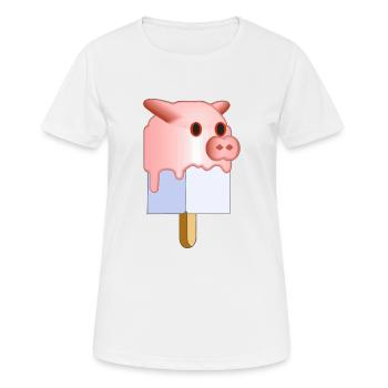 Eis am Stiel Schweinegesicht - Frauen T-Shirt atmungsaktiv - Weiß - Vorne - AI Model Female 172 dark (172cm)