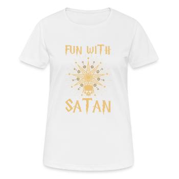 Satan Pentagramm Spruch okkult Geschenk - Frauen T-Shirt atmungsaktiv - Weiß - Vorne - AI Model Female 172 dark (172cm)