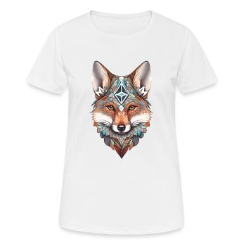 Fuchs Aquarell Mandala Yoga Waldtier Spirituell - Frauen T-Shirt atmungsaktiv - Weiß - Vorne - AI Model Female 172 dark (172cm)