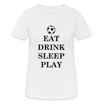 Fußball Soccer - Frauen T-Shirt atmungsaktiv - Weiß - Vorne - AI Model Female 172 dark (172cm)