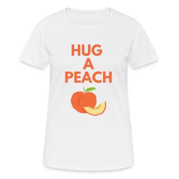 HUG A PEACH - Women's Breathable T-Shirt - white - Front - AI Model Female 172 dark (172cm)