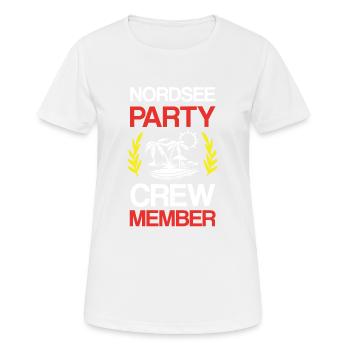 Équipage de la fête en mer du Nord - T-shirt respirant Femme - blanc - Devant - AI Model Female 172 dark (172cm)