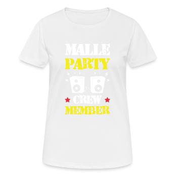 Équipage de Malle Party - T-shirt respirant Femme - blanc - Devant - AI Model Female 172 dark (172cm)