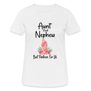 Aunt & Nephew Best Partners For Life Gift Funny - T-shirt respirant Femme - blanc - Devant - AI Model Female 172 dark (172cm)