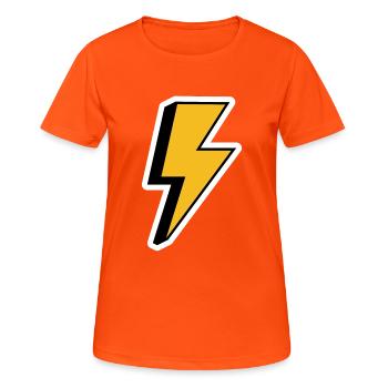 Rétro Lightning - T-shirt respirant Femme - orange néon - Devant - AI Model Female 172 dark (172cm)