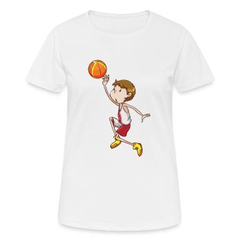 Ballsport - Frauen T-Shirt atmungsaktiv - Weiß - Vorne - AI Model Female 172 dark (172cm)