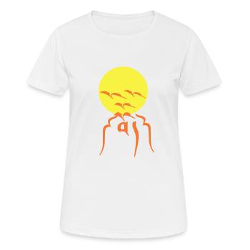 Free Tibet in tibetisch " Bod = Tibet " Freiheit - Frauen T-Shirt atmungsaktiv - Weiß - Vorne - AI Model Female 172 dark (172cm)