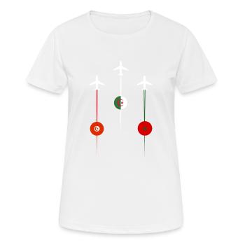 Maghreb united Lignes aériennes - T-shirt respirant Femme - blanc - Devant - AI Model Female 172 dark (172cm)