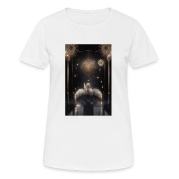 Angel gazing into stars - Women's Breathable T-Shirt - white - Front - AI Model Female 172 dark (172cm)