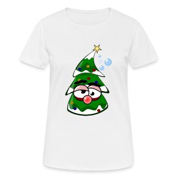 Besoffener Weihnachtsbaum - Frauen T-Shirt atmungsaktiv - Weiß - Vorne - AI Model Female 172 dark (172cm)