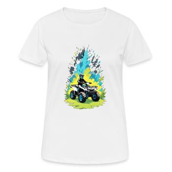 quad et tout terrain - T-shirt respirant Femme - blanc - Devant - AI Model Female 172 dark (172cm)