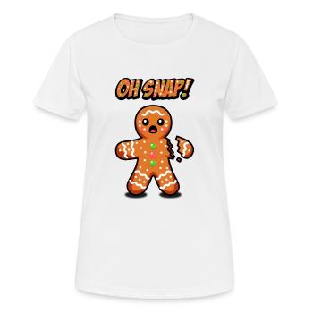 Oh Snap! Gingerbread Man - Women's Breathable T-Shirt - white - Front - AI Model Female 172 dark (172cm)