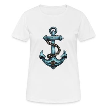 Port d’ancrage - T-shirt respirant Femme - blanc - Devant - AI Model Female 172 dark (172cm)