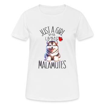"Love of the Malamutes T-Shirt - Canine Heart - Women's Breathable T-Shirt - white - Front - AI Model Female 172 dark (172cm)