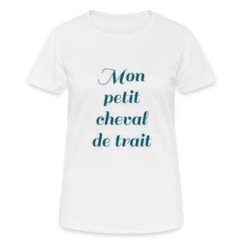 Mon cheval de trait - T-shirt respirant Femme - blanc - Devant - AI Model Female 172 dark (172cm)