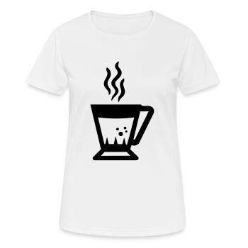 cup of coffee - Women's Breathable T-Shirt - white - Front - AI Model Female 172 dark (172cm)
