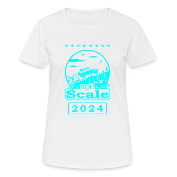 superScale Logo cyan - T-shirt respirant Femme - blanc - Devant - AI Model Female 172 dark (172cm)