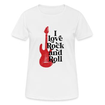 I love rock and roll - Women's Breathable T-Shirt - white - Front - AI Model Female 172 dark (172cm)