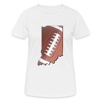 Le vrai football dans la carte de l’État de l’Indiana - T-shirt respirant Femme - blanc - Devant - AI Model Female 172 dark (172cm)