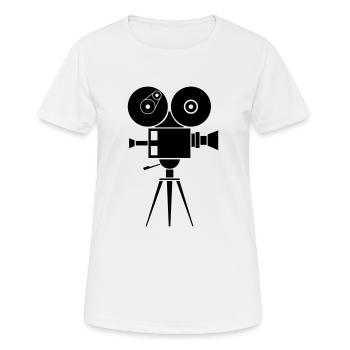kamera - Frauen T-Shirt atmungsaktiv - Weiß - Vorne - AI Model Female 172 dark (172cm)