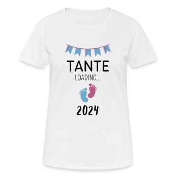 Tante Loading... 2024 - Frauen T-Shirt atmungsaktiv - Weiß - Vorne - AI Model Female 172 dark (172cm)