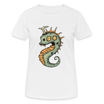 Seahorse Halloween Funny Zombie - Women's Breathable T-Shirt - white - Front - AI Model Female 172 dark (172cm)