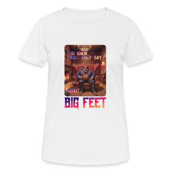 Drôle de pieds Bigfoot Meme - T-shirt respirant Femme - blanc - Devant - AI Model Female 172 dark (172cm)