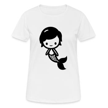 Meerjungfrau - Frauen T-Shirt atmungsaktiv - Weiß - Vorne - AI Model Female 172 dark (172cm)