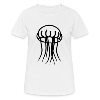 Qualle - Frauen T-Shirt atmungsaktiv - Weiß - Vorne - AI Model Female 172 dark (172cm)