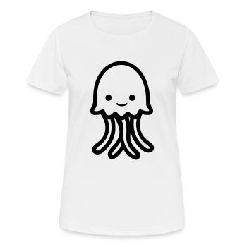 Qualle - Frauen T-Shirt atmungsaktiv - Weiß - Vorne - AI Model Female 172 dark (172cm)