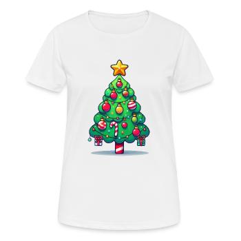 Arbre de Noël - T-shirt respirant Femme - blanc - Devant - AI Model Female 172 dark (172cm)