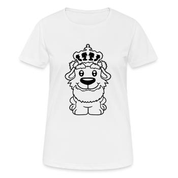 Chien Couronne Roi Prince Lord Souverain Majesté - T-shirt respirant Femme - blanc - Devant - AI Model Female 172 dark (172cm)
