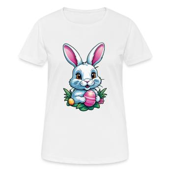 Osterhase - Frauen T-Shirt atmungsaktiv - Weiß - Vorne - AI Model Female 172 dark (172cm)