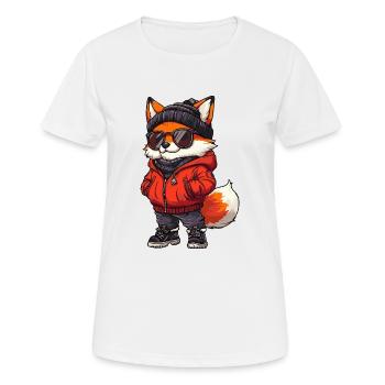 Fox Cool Comic - Women's Breathable T-Shirt - white - Front - AI Model Female 172 dark (172cm)