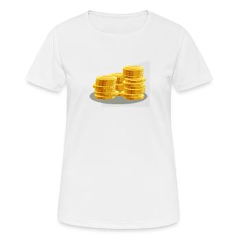 Coins Money Coins Coins Collectors Dollar Money Gold - Women's Breathable T-Shirt - white - Front - AI Model Female 172 dark (172cm)