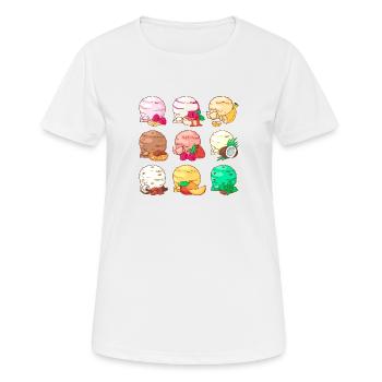 Crème glacée, crème glacée, crème glacée, crème glacée, boule, crème glacée, sundae - T-shirt respirant Femme - blanc - Devant - AI Model Female 172 dark (172cm)
