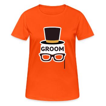 Wedding marriage wedding ceremony love loyalty gift idea - Women's Breathable T-Shirt - neon orange - Front - AI Model Female 172 dark (172cm)
