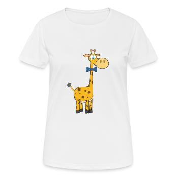 Girafe en noeud papillon - T-shirt respirant Femme - blanc - Devant - AI Model Female 172 dark (172cm)