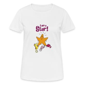 STAR / STAR - T-shirt respirant Femme - blanc - Devant - AI Model Female 172 dark (172cm)