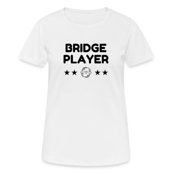 bridge / bridgeur / bridgeuse / cartes - T-shirt respirant Femme - blanc - Devant - AI Model Female 172 dark (172cm)