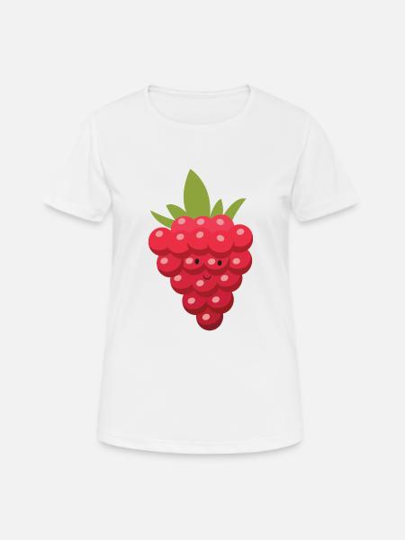 Himbeere - Frauen T-Shirt atmungsaktiv - Weiß