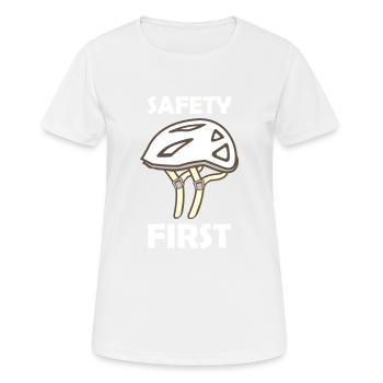 Bicycle helmet Safety First - Women's Breathable T-Shirt - white - Front - AI Model Female 172 dark (172cm)