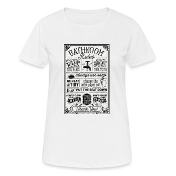 Règles de la salle de bain - T-shirt respirant Femme - blanc - Devant - AI Model Female 172 dark (172cm)